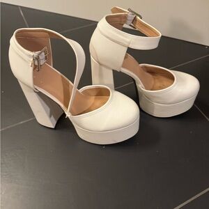 N.Y.L.A. White Platform Heels